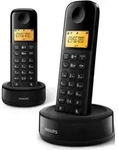Philips D160 DUO Strahlungsarmes Schnurlostelefon, Rufnummernanzeige, 10h Sprechzeit,