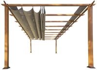Paragon Outdoor Aluminium Pergola Florenz 1116 Holzoptik hellbraun/braun 350x505x236