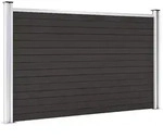 vidaXL Zaunelement WPC 180x105 cm Schwarz - Schwarz