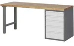 STIER Werkbank Premium, 5 Schubladen, 200x70x89cm, robustes Design aus