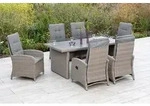 Merxx Gartenm&ouml;belset "Atrani" 7tlg. - Aluminiumgestell mit Kunststoffgeflecht