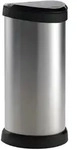 DECOBIN Abfalleimer 40L mit Dr&uuml;cker silber metallic - Silber