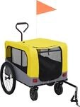 vidaXL 2-in-1 Fahrradanh&auml;nger f&uuml;r Hunde und Buggy Gelb und Grau