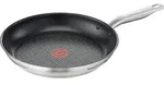Tefal Virtuoso Pfanne Bratpfanne, beschichtet, 28cm, Edelstahl - Schwarz/Silber