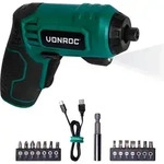 Vonroc Akku-Schrauber - 4 V - Inkl. 14-teilgem Bit-Set, USB-C-Ladekabel