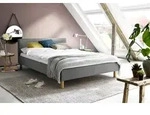 Meise Polsterbett Lena in Stoff hellgrau 140x200 cm - Hellgrau