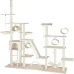 tectake&reg; Kratzbaum Snooky 234 bis 261 cm inklusive 2 Treppen, 2 Spielkordeln,
