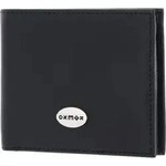 oxmox Leder Geldb&ouml;rse Leather RFID Protect Querscheinb&ouml;rse Pure Metal Round Black