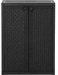 vidaXL Gartenschrank Schwarz 65x45x88 cm PP Rattan-Optik - Schwarz