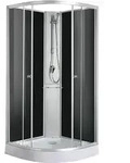 Komplettduschkabine RIO BLACK 90 x 90 x 204 - Dusche komplett - Doppel Schiebet&uuml;ren