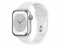 Apple Watch Series 8 Aluminium Cellular 41mm Silber (Sportarmband weiß) *NEW*