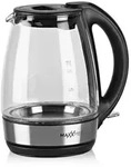MAXXMEE Glas-Wasserkocher LED - Edelstahl/schwarz - Schwarz
