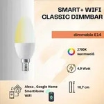 LEDVANCE Smarte LED-Lampe mit WiFi Technologie, Sockel E14, Dimmbar, Warmweiß...