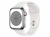 Apple Watch Series 8 Edelstahl Cellular 41mm Silber (Sportarmband weiß) *NEW*