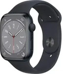 Apple Watch Series 8 GPS 45mm Aluminium Schwarz (Midnight) und Sportarmband...