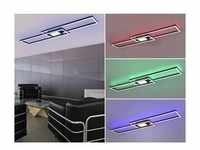Große LED Deckenleuchte GANADO flach mit Fernbedienung und Farbwechsler,...