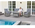 LC Garden &raquo;Bailado&laquo; Lounge Set 4-tlg. omega grau aus handgeflochtenem Polyrattan