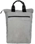 Rucksack Basiq Grau aus upgecycelten Airbags, regenfest, gepolstertes 16 Zoll