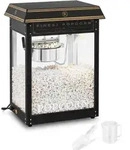 Retro TEFLON 1600 W 5-6 kg/h Popcorn-R&ouml;stmaschine - schwarz und gold - Schwarz