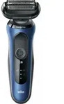 Braun Series 6 61-B1200s, Folienschaber, Schwarz, Blau, Edelstahl, Tasten, Ladend,