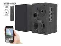 auvisio MSS-95.usb Aktives Stereo-Regallautsprecher-Set Holz-Gehäuse Bluetooth 5 120