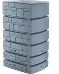 Regentonne eckig SANTURO 500 Liter grau inkl. Hahn - Grau