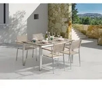 4x 57164 Skye Stapelsessel 1x 56360 Skye Tisch 150x90cm - Braun