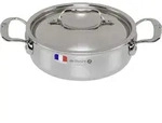 De Buyer Affinity Bratentopf niederer mit Deckel 20 cm - Silber
