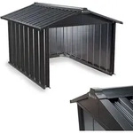 Juskys M&auml;hroboter Garage mit Satteldach - Rasenm&auml;her Dach Carport aus Metall - 98 x