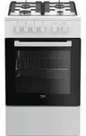 Beko FSS52020DW, Freistehender Herd, Wei&szlig;, Tasten, Drehregler, Wei&szlig;, Vorderseite,