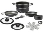Brunner Pirate Kochtopfset Vacublock System 7 + 1 teilig Topf & Pfanne 22cm - Schwarz