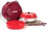 OMNIA Backofen Camping KIT1, 5-teilig - Rot/Beige