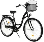 Milord Komfort Fahrrad Mit Korb Damenfahrrad, 28 Zoll, Schwarz, 1 Gang - Schwarz