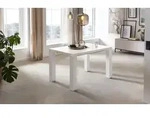 SalesFever Esstisch ausziehbar | 120-240 x 80 cm | MDF wei&szlig; Hochglanz lackiert...