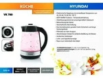 HYUNDAI Glas-Wasserkocher VK 780 Teekocher mit 7 Temperaturen und 1,7 Liter Volumen