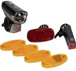 Fischer 7-teiliges Fahrradbeleuchtungs-Aufr&uuml;stset, batteriebetrieben