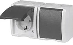 AP-Steckdose AquaForm gr FR AP-Steckdose 2-fach waagerechte Montage - Grau