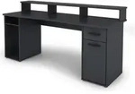 byLIVING Schreibtisch Fantastic, 180x65 cm, Melamin anthrazit, Griffe Kunststoff