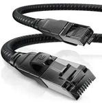 CSL - CAT8.1 Netzwerkkabel 40 Gbits - 3m - Baumwollmantel - Black Series - LAN Kabel