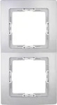 Kopp PARIS 2-fach Abdeckrahmen in Silber - 8,3 x 15,4 cm - Rahmen f&uuml;r...
