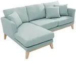 Miliboo - Skandinavisches Ecksofa links OSLO aus lagunengr&uuml;nem, abziehbarem...