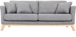 Miliboo - Sofa skandinavisch 3 Pl&auml;tze Hellgrau Holzbeine OSLO - Hellgrau