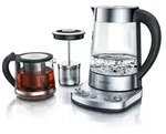 Arendo Wasserkocher mit Temperatureinstellung 70&deg;C - 100&deg;C, Glas, Edelstahl,...