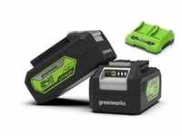 Greenworks Tools GW 24V Starter kit, 2 x 4 Ah battery (2926807) + dual slot...