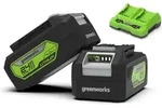 Greenworks Tools GW 24V Starter kit, 2 x 4 Ah battery (2926807) + dual slot charger