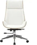 Miliboo - Design-B&uuml;rosessel helles Holz und PolyurethanWei&szlig; CURVED - Wei&szlig;