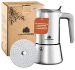 Espressokocher Edelstahl 4 Tassen Induktion I Mokkakanne inkl. Ersatzdichtung I
