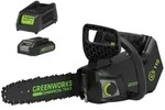 Greenworks GD40TCS Accu-Kettens&auml;ge 40 V 25 cm mit Akku und Ladeger&auml;t