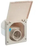 as-Schwabe Camping CEE-Caravan Einspeisungsstecker 3-polig mit Klappdeckel IP44 Wei&szlig;