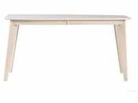 Miliboo - Design-Esstisch ausziehbar Weiß und helles Holz L150-200 LEENA